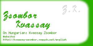 zsombor kvassay business card